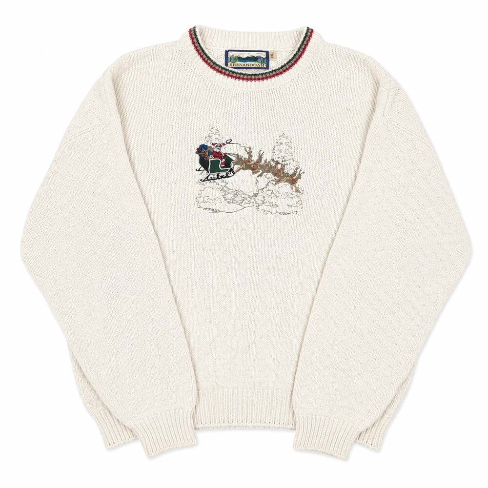 Vintage Shenandoah Christmas Santa Sleigh Sweater XXL
